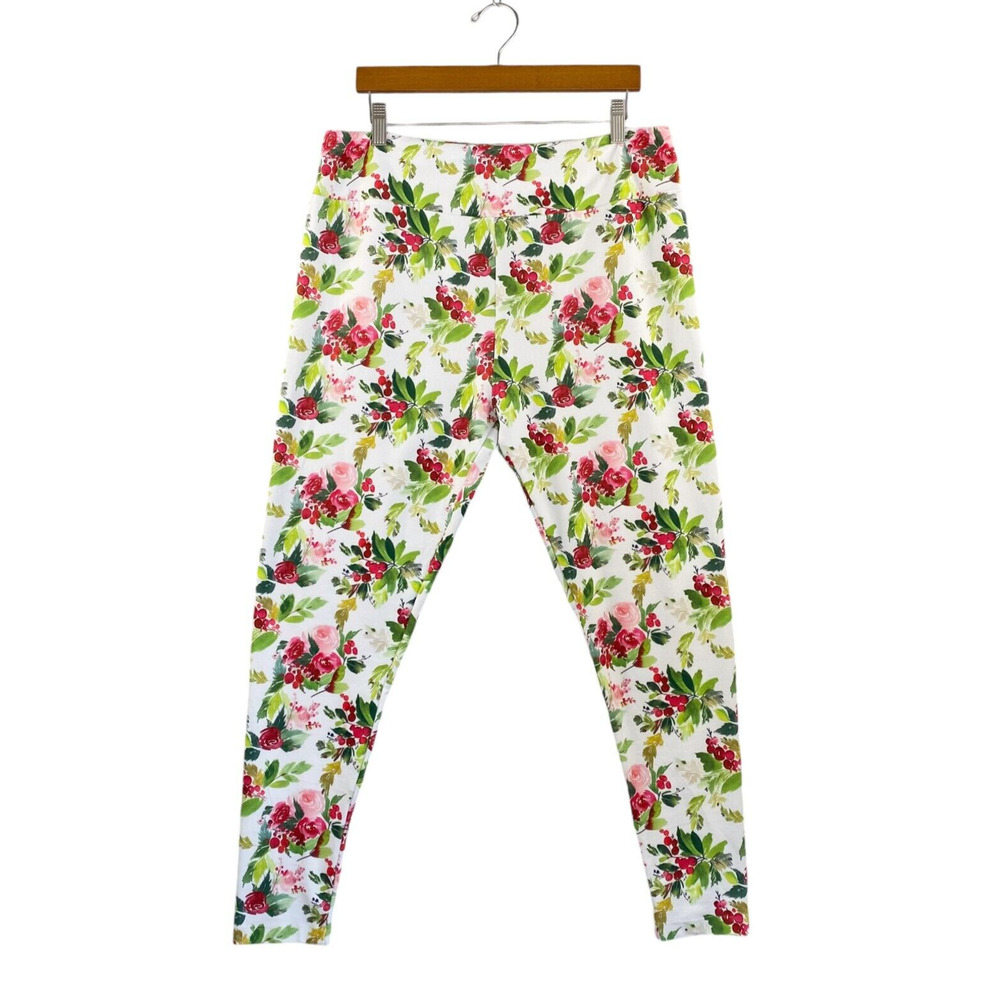 Charlie's‎ Project Pants Womens 16-22 TC Roses/Berries Soft Lounge Leggings